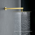 Gold Shower Set New Design Guangdong 2022 Hot Sales Square Luxury Brushed Brass Bathroom Rain Wall Mounted Concealed Gold Shower Set Factory